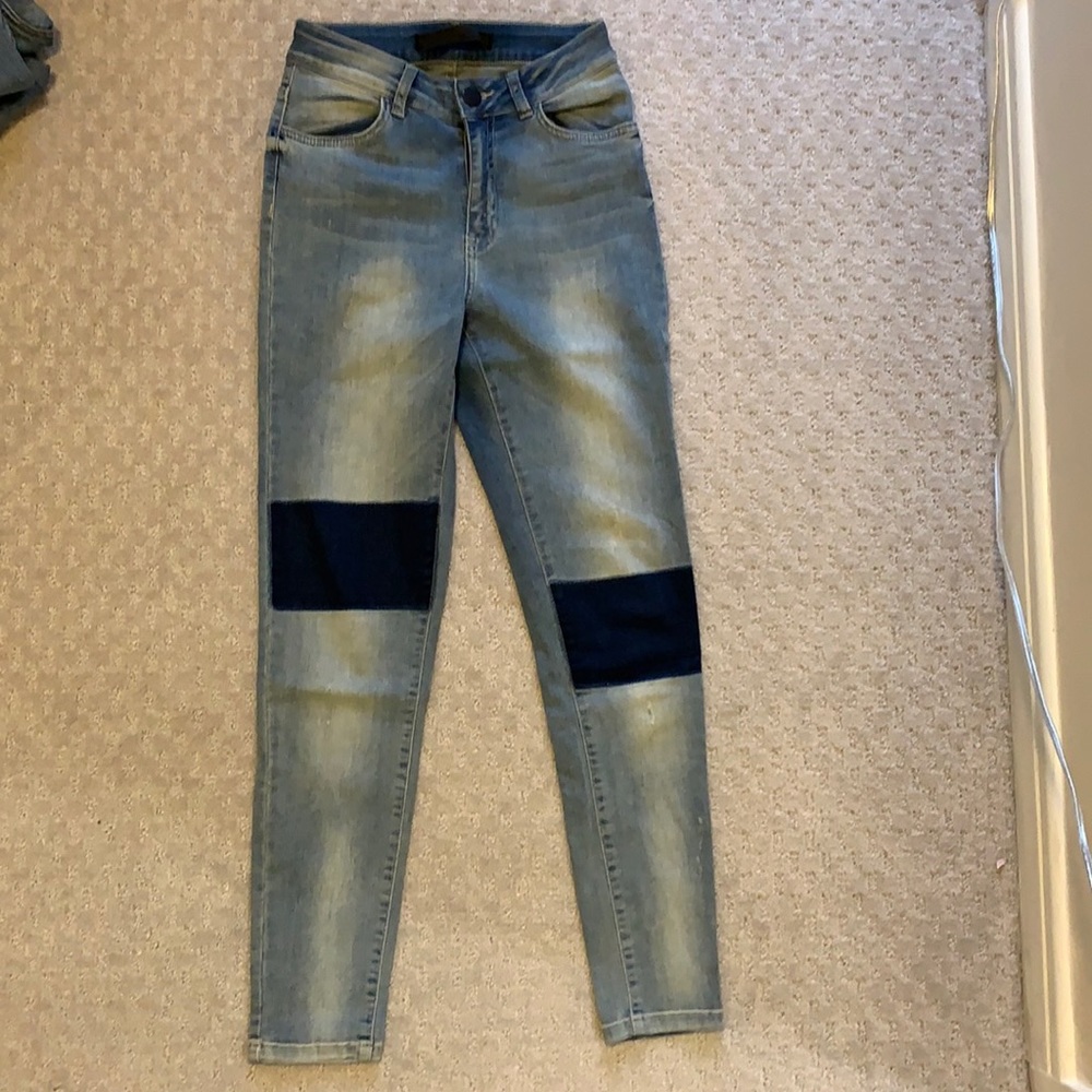 Just female patch work skinny jeans